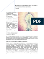 La Apa Publica Un Artículo de Revisión Sobre La Eficacia de La Psicoterapia Piscodinámica