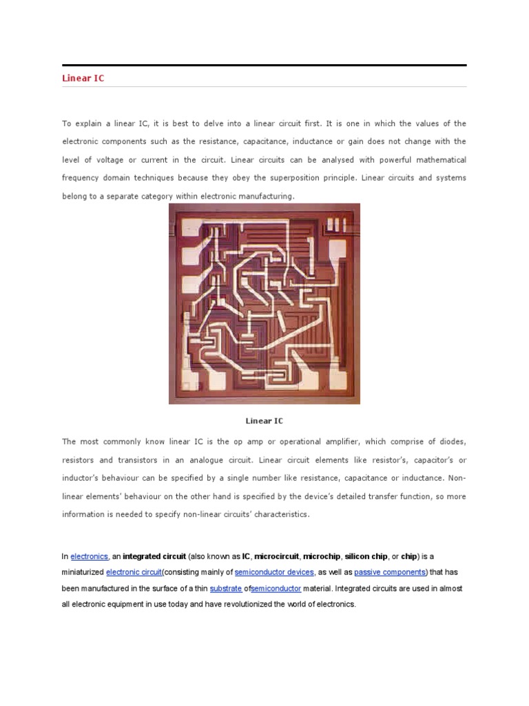 Understanding Linear Integrated Circuits | PDF | Integrated Circuit ...