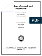 Freedom of Speech and Expression: Hidayatullah National Law University Raipur, C.G