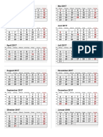 3-Monatskalender Übersicht 2017