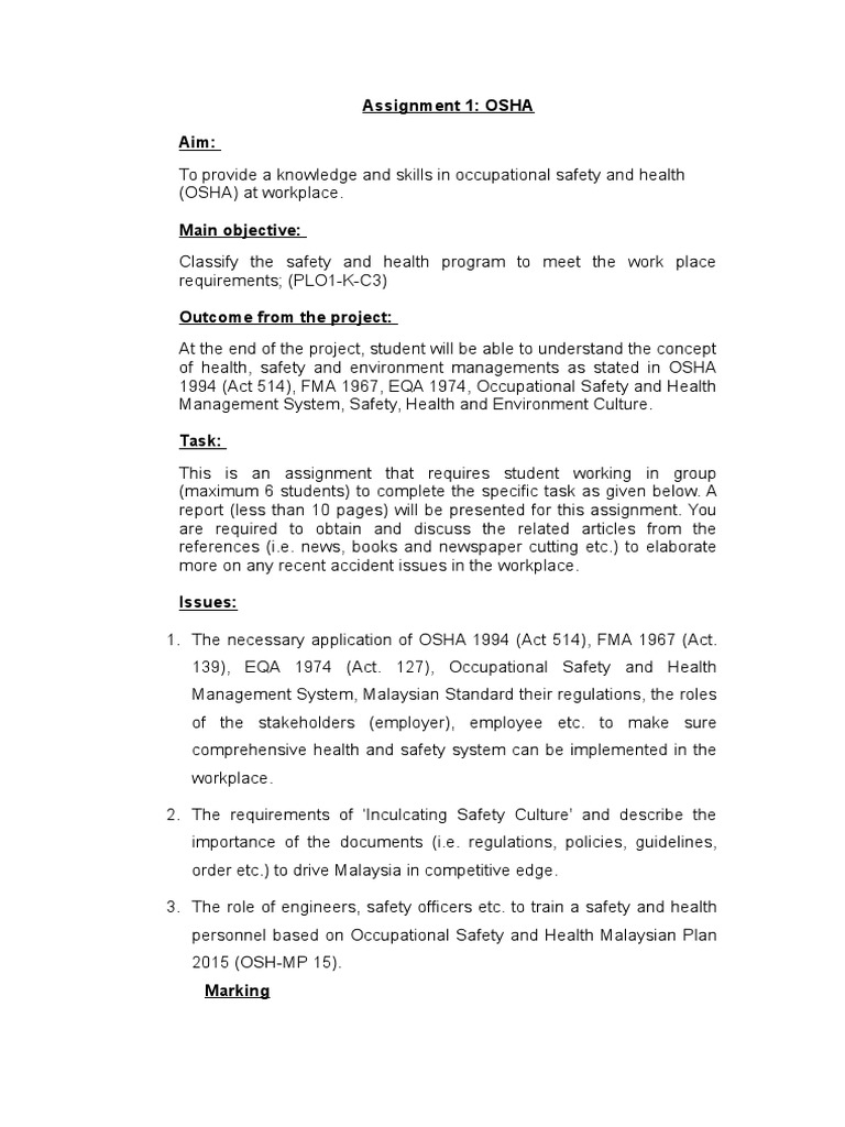 OSHA 1994: Safety Culture in Malaysia | PDF | Business