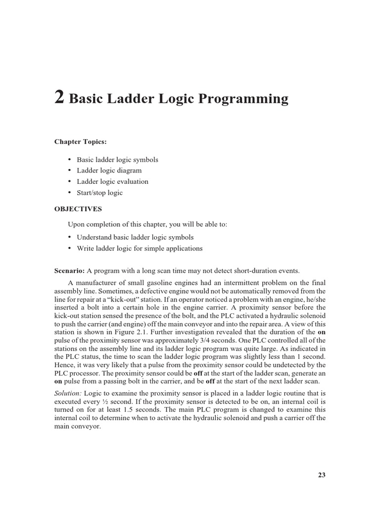 Basic Ladder Logic Programming Chapter2 PDF | PDF | Programmable Logic ...