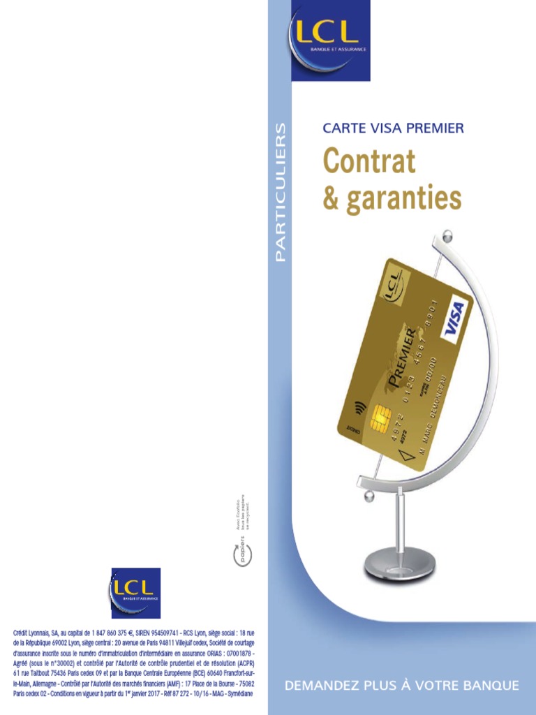 Carte Visa Premier Lcl Assurance Annulation Voyage Carte VP Contrats Garanties | PDF | Guichet automatique bancaire | Assurance
