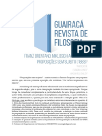 Franz Brentano - Miklosich Acerca Das Proposições Sem Sujeito PDF