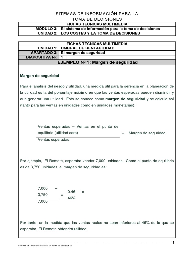Margen de Seguridad PDF