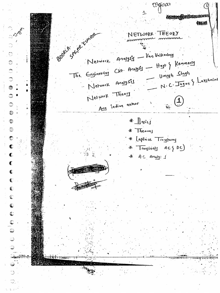 Network Theory (Haribabu) Class Notes | PDF
