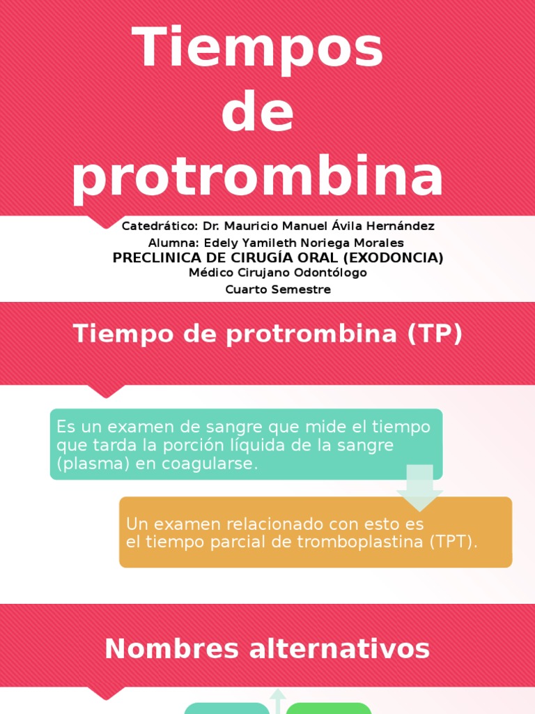 Tiempos de Protrombina y Tromboplastina | PDF | Coagulación | Ciencias ...