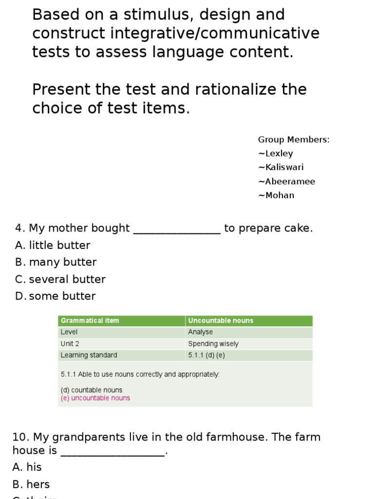 Language Assessment Test Design | PDF | Language Arts & Discipline
