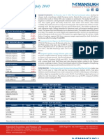 Morning Notes 16 July 2010: Mansukh Securities and Finance LTD