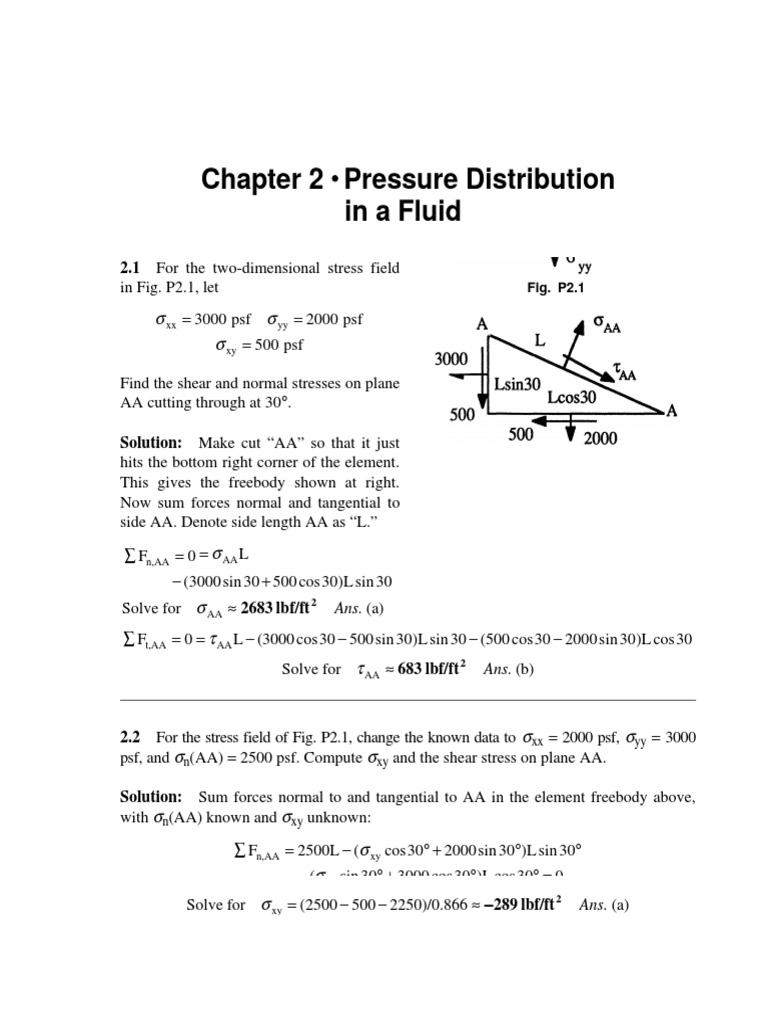 Fluid Mechanics 7th Edition White Solution Manual Blood Pressure Pressure