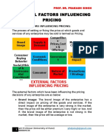 External Factors Influencing Pricing