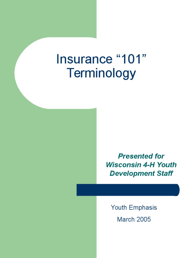 Insurance Terminology for Youth Staff | PDF | Tort | Liability Insurance