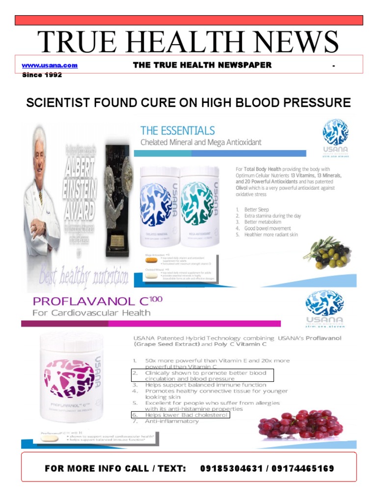 True Health News: Scientist Found Cure On High Blood Pressure | PDF