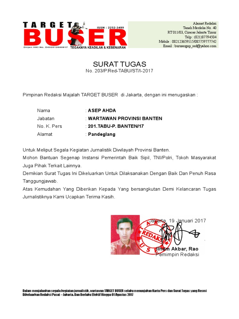 Surat Tugas Buser
