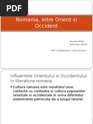 Romania Intre Orient Si Occident