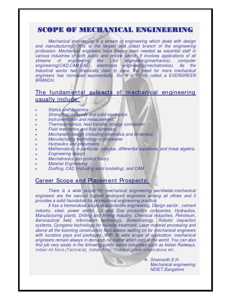 Scope of Mechanical Engineering | PDF