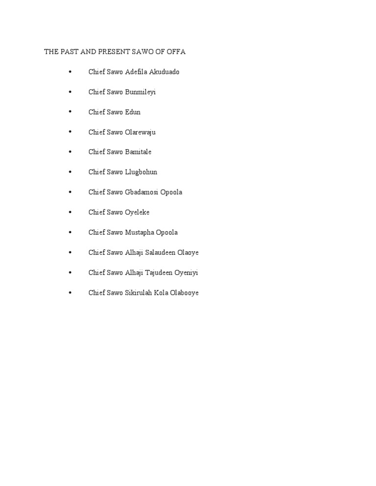 Past Olofa of Offa List | PDF | Wellness