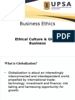Business Ethics: Ethical Culture & Global Business