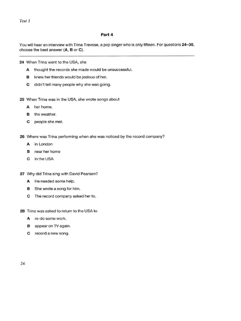 Test 1 Listening Part 4 | PDF