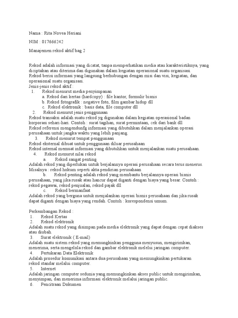 Tugas 1 Arsip Bisnis Docx
