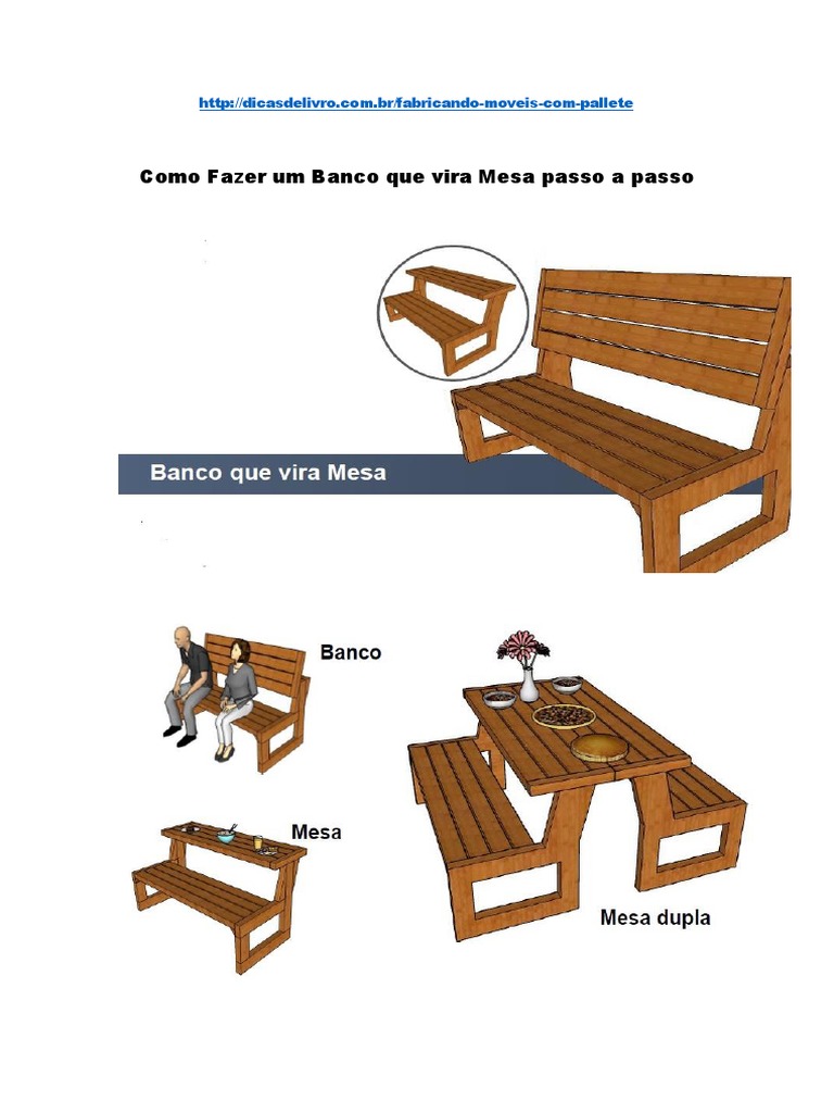 Como Fazer Banco que Vira Mesa | PDF