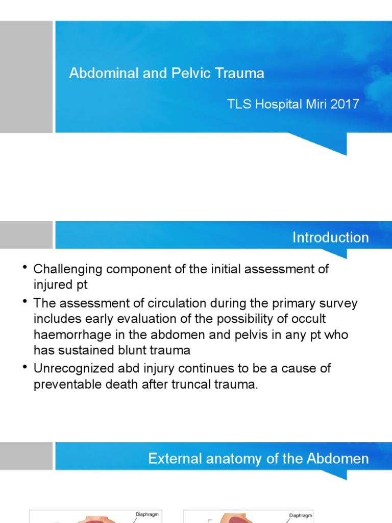 Abdominal and Pelvic Trauma Assessment | PDF | Major Trauma | Pelvis