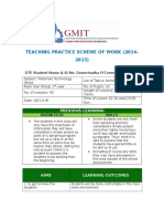 Teaching Practice Scheme of Work (2014-2015) : Previous Learning