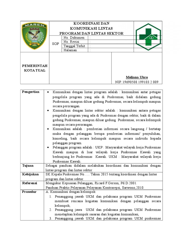 Koordinasi Dan Komunikasi Lintas Program Dan Lintas Sektor 