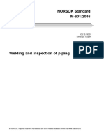NORSOK M-601 (2016) - Welding and Inspection of Piping PDF