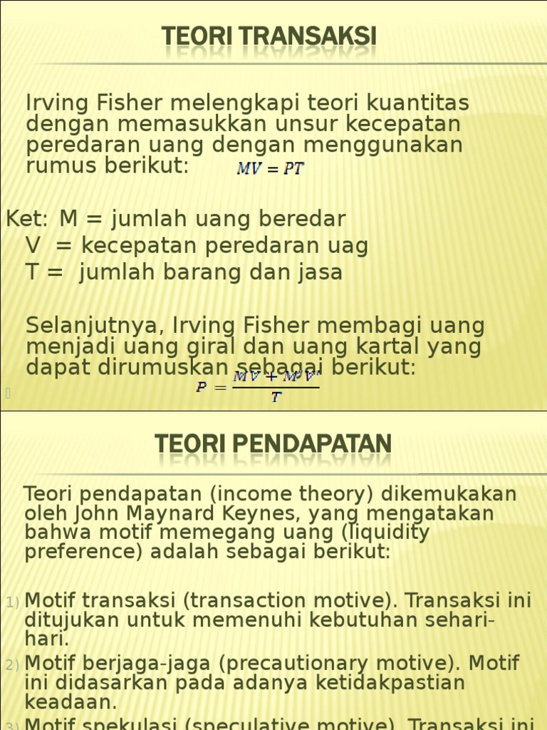 Teori Uang Ppt