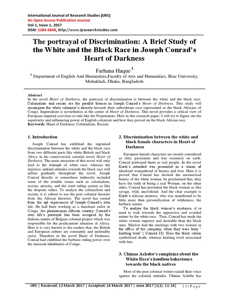 Racism and Oppression in Heart of Darkness | PDF | Heart Of Darkness ...
