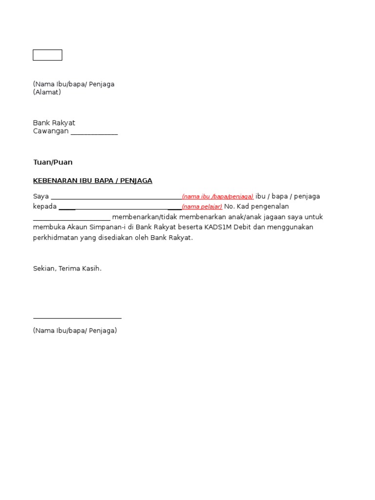 surat pengesahan akaun bank