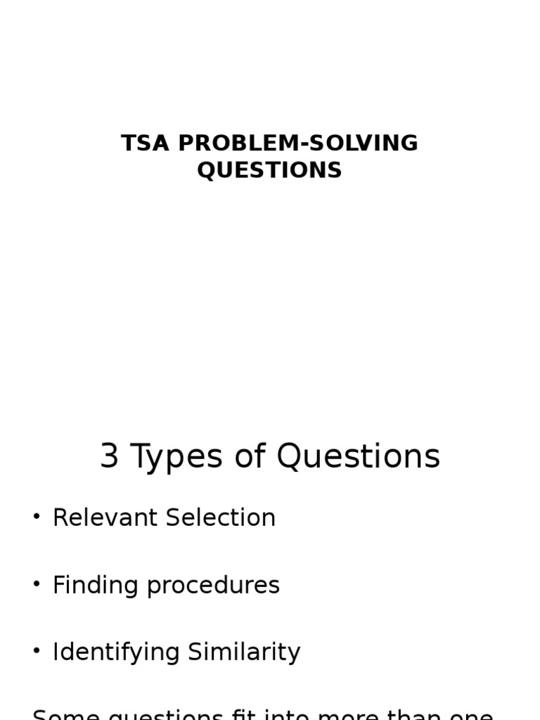 tsa problem solving questions
