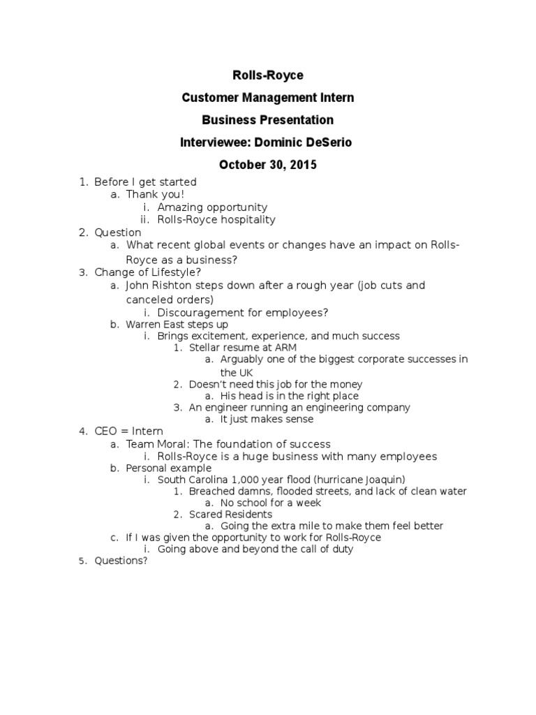 Rolls Royce Business Presentation Pdf