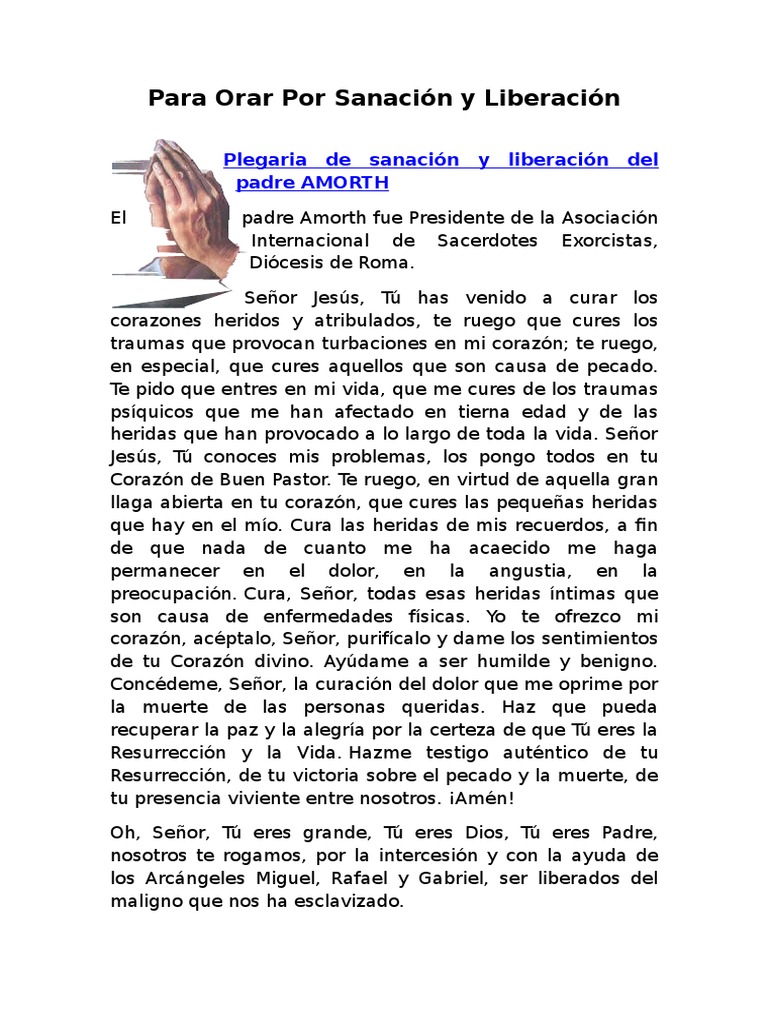 Oraciones de Sanación y Liberación | PDF | Oración | María, madre de Jesús