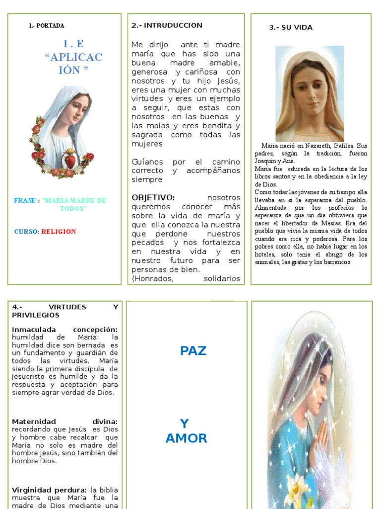 TRIPTICO | PDF | María, madre de Jesús | Jesús