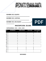 Planilla Campeonato