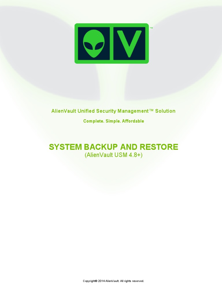 AlienVault USM 4.8 5.x System Backup Restore | PDF | Backup | Command ...