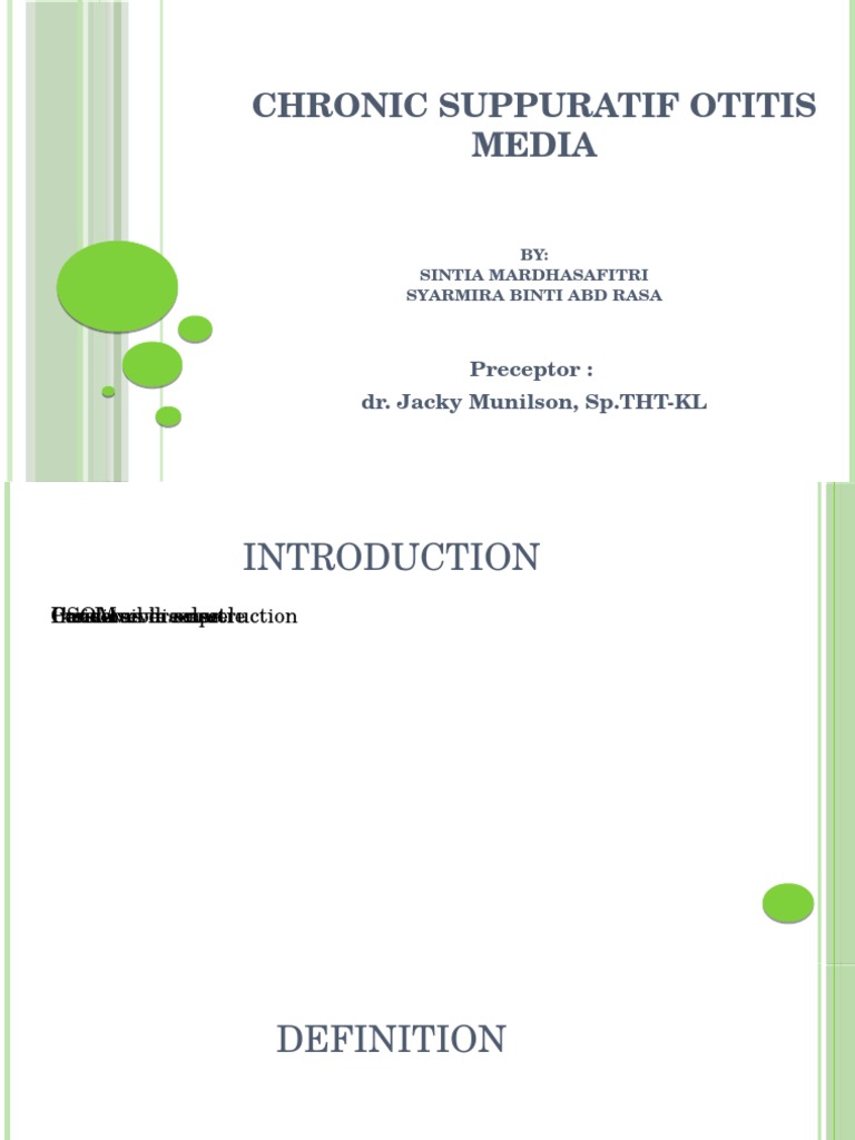 Chronic Suppurative Otitis Media Guide | PDF