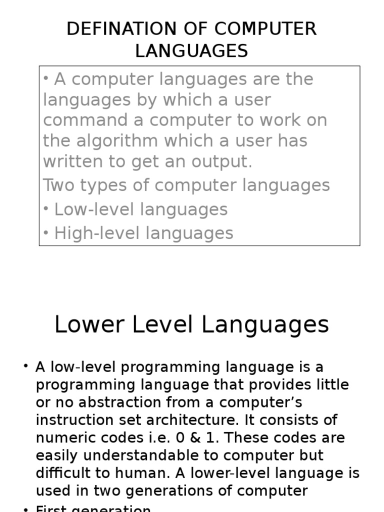 Computer Languages Pdf Programming Language C