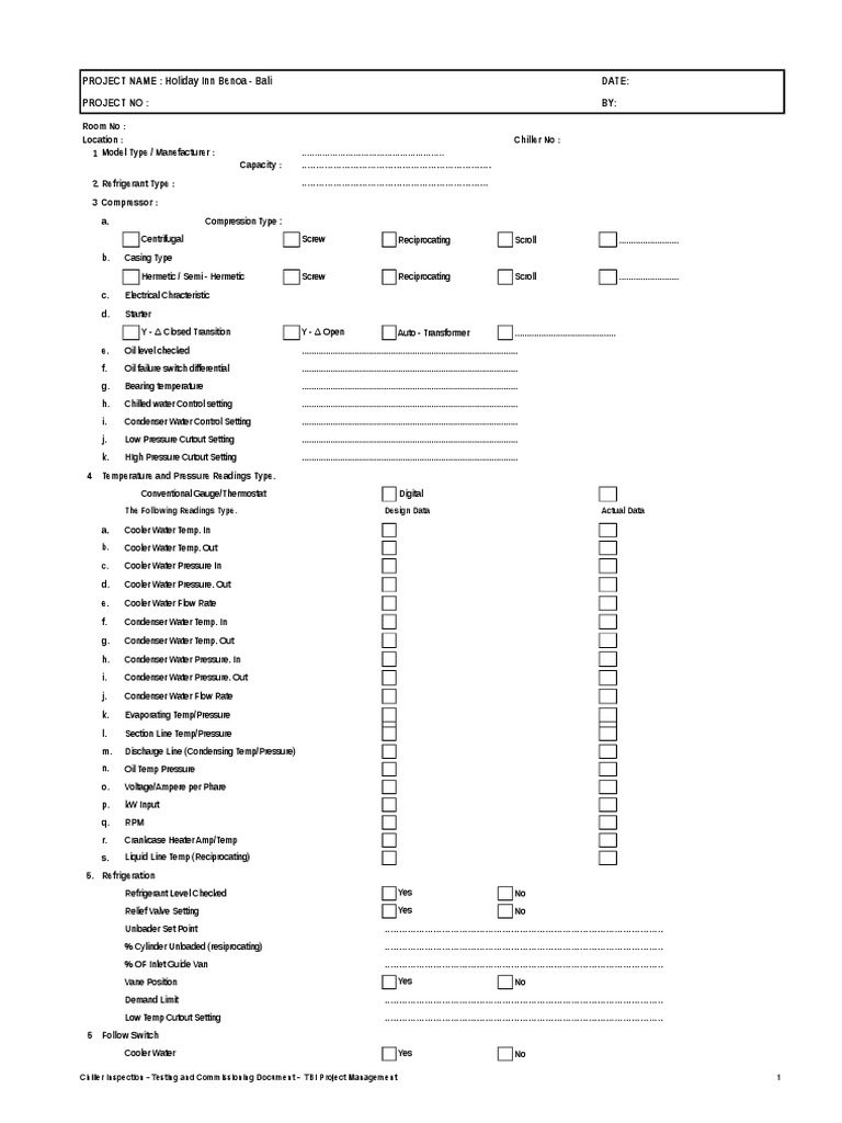 Chiller and Cooling Tower Inspection Report | PDF