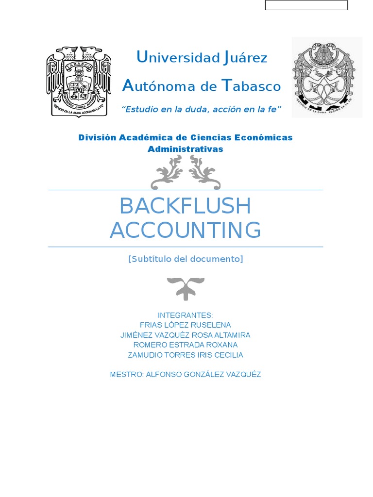 Backflush Accounting | PDF | Costo | Contabilidad