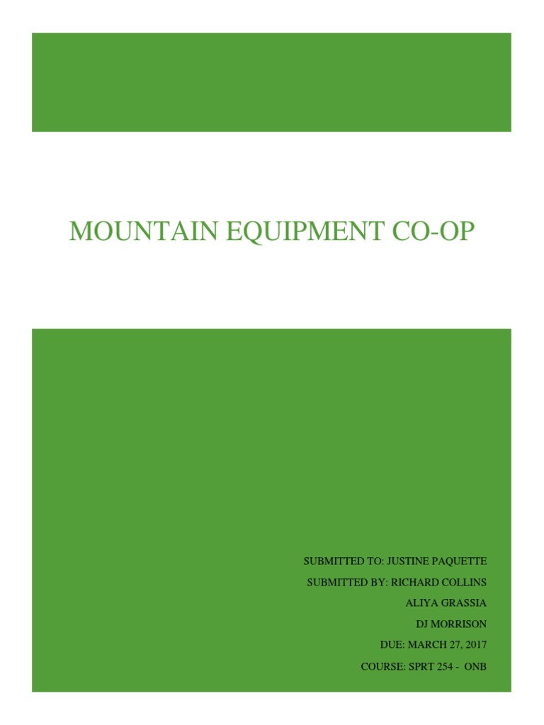 Mountain Equipment Coop Corporate Social Responsibility Retail