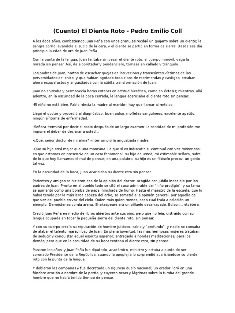 Cuento - El Diente Roto! | PDF | Bienestar | Medicina