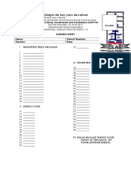 Colegio de San Juan de Letran: Name: Permit Number: Section: Date: Modified True or False