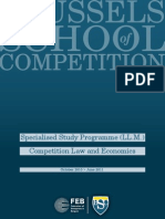 Brussels School of Competition (BSC) : Specialised Study Programme (LL.M.) Competition Law and Economics