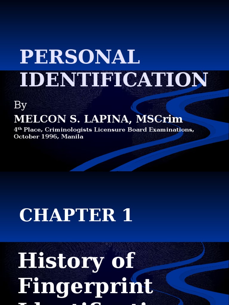 Fingerprint Identification PDF Fingerprint Police