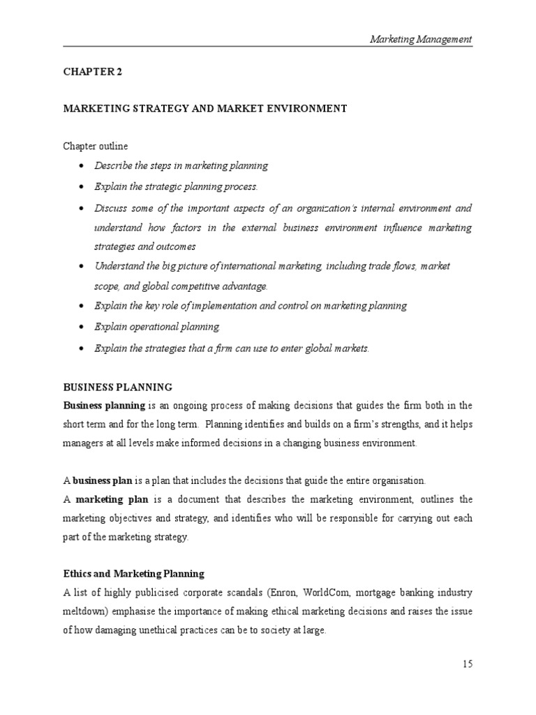 Chapter 2-Marketing Strategy and Market Environment | PDF | Marketing ...