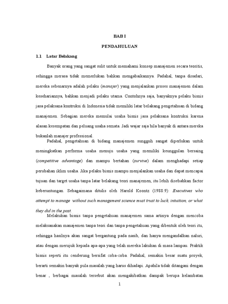 Makalah Manajemen Konstruksi