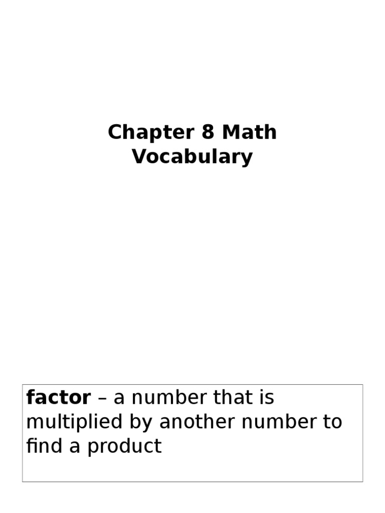 Chapter 8 Vocab | PDF